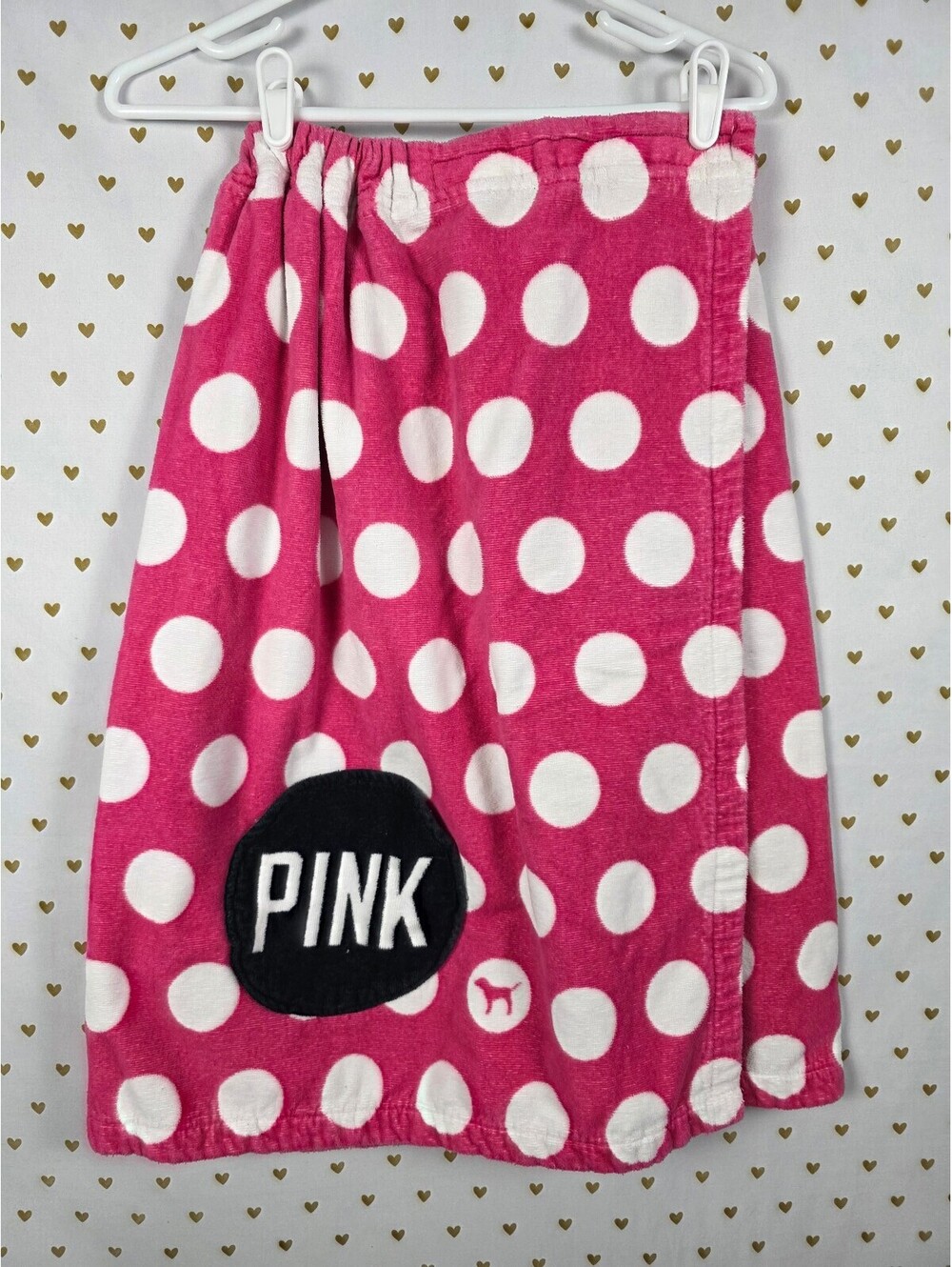 Victorias Secret PINK HTF Polka Dot Wrap Around Towel Bath Cover Up